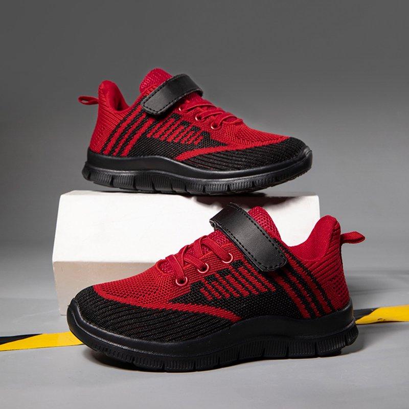 Caqnni Boys' Girls' Sneakers Fashion All Season Children Girls Sports Shoes Flat Athletic Bottom Lightweight Non Toddler Athletic Running Shoes Casual Sport Shoes (Red 34)