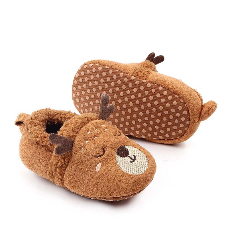Ccpelsie Plush Warm Slippers For Girls Boys Kids Toddlers Winter Indoor House Home Shoes Big/Little Kid(Brown 5)