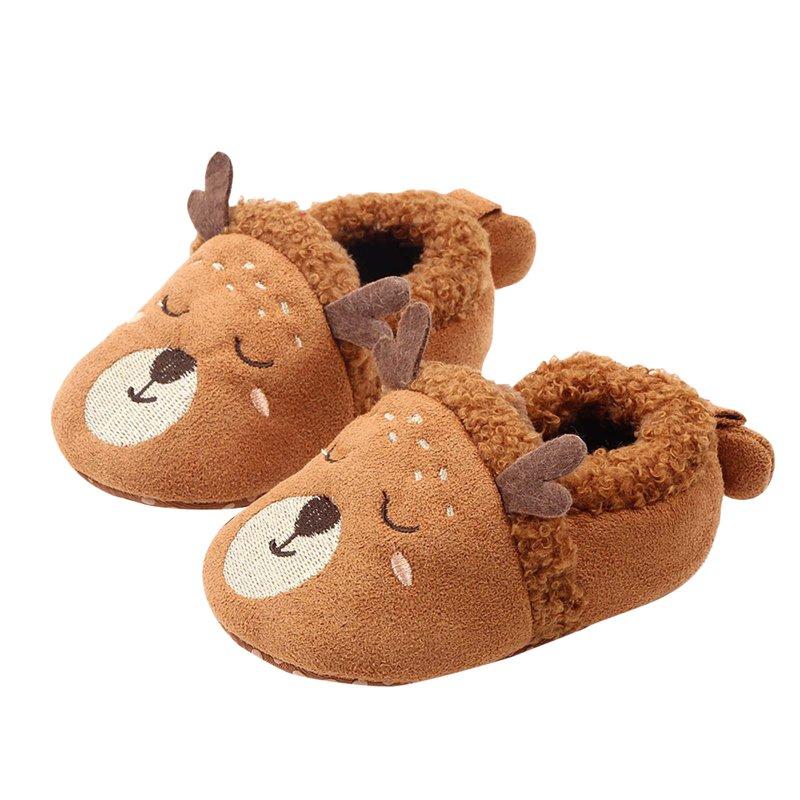 Ccpelsie Plush Warm Slippers For Girls Boys Kids Toddlers Winter Indoor House Home Shoes Big/Little Kid(Brown 5)