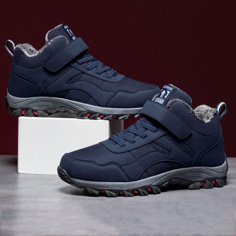 Chenyee Mens Snow Boots Casual Lightweight Warm Furry Lined Winter Non Slip Hiking Ankle Booties