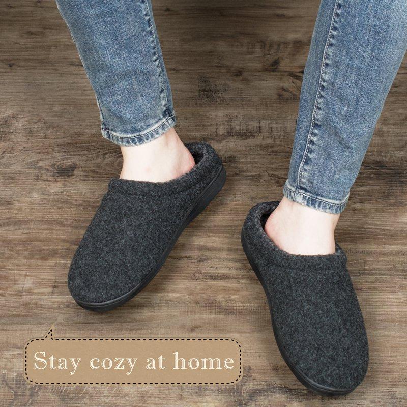 Cosyone1997 Men's Memory Foam Slippers Indoor Outdoor Cozy Fleece Lined Non-slip House Shoes