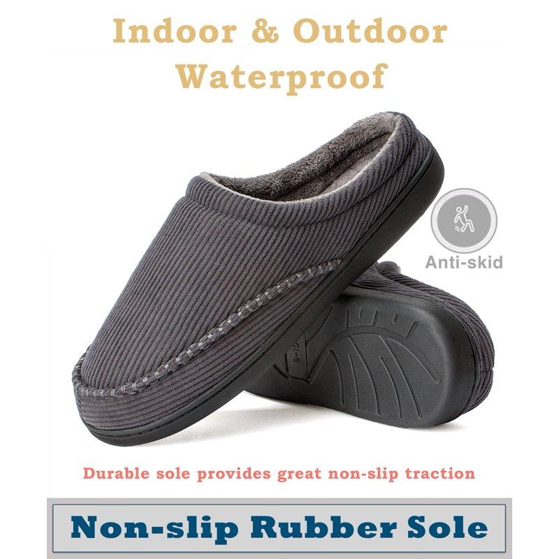 Cosyone1997 Men’s Memory Foam Slippers Indoor Outdoor Open Back House Shoes