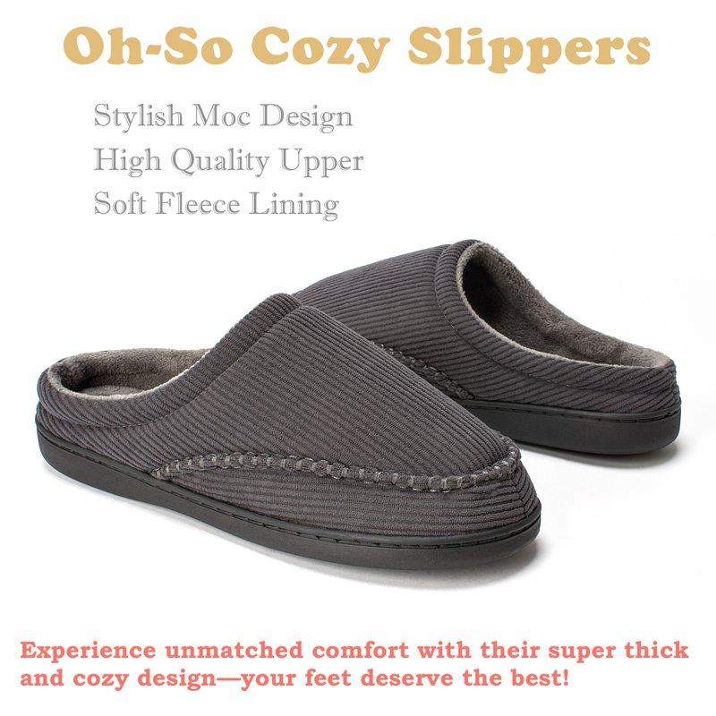 Cosyone1997 Men’s Memory Foam Slippers Indoor Outdoor Open Back House Shoes