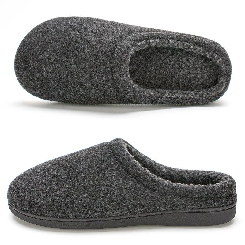 cosyone1997 Men's Memory Foam Slippers Indoor Outdoor Cozy Fleece Lined Non-slip House Shoes
