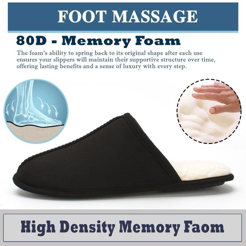 Cozylook Men's Slip-on Slippers Lightweight Memory Foam House Shoes With Anti-Skid Indoor Outdoor Sole