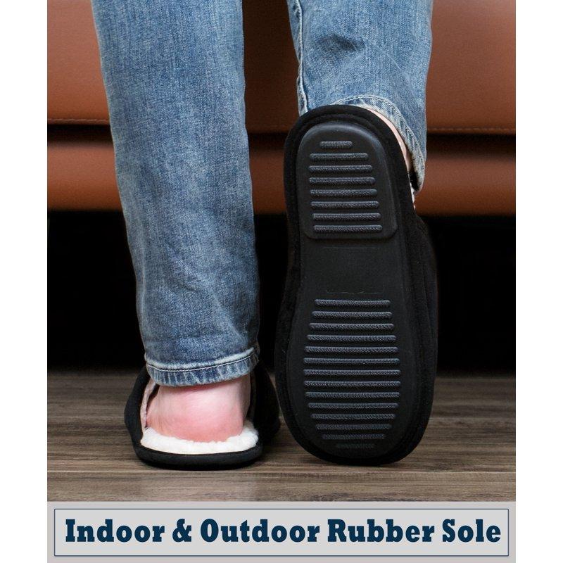 Cozylook Men's Slip-on Slippers Lightweight Memory Foam House Shoes With Anti-Skid Indoor Outdoor Sole