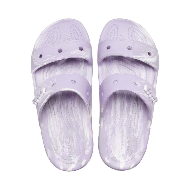 Crocs Unisex Classic Marbled Two-Strap Slide Sandal