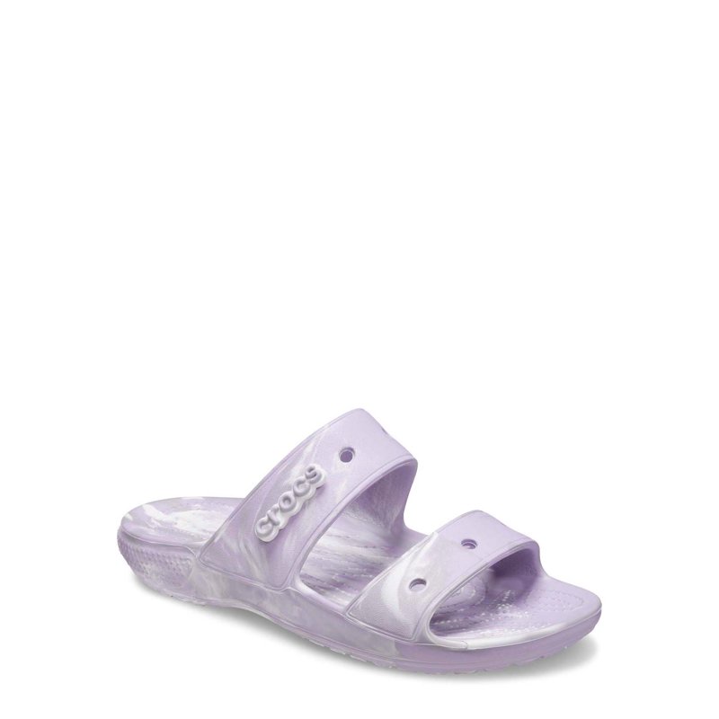 Crocs Unisex Classic Marbled Two-Strap Slide Sandal