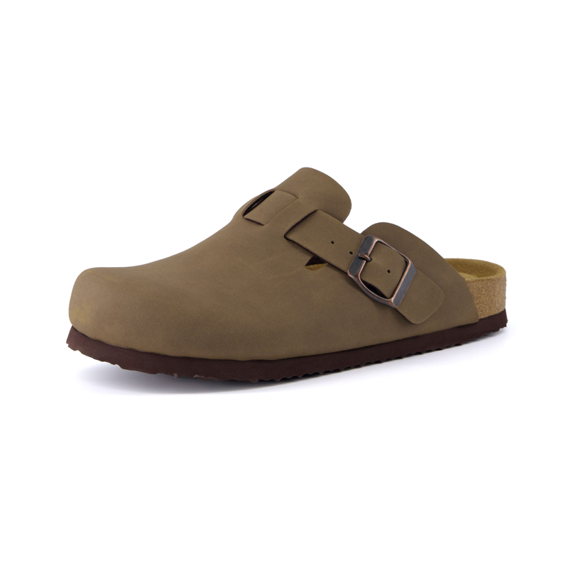 Cushionaire Hana Slip-On Buckle Clog with Cork Footbed +Memory Foam