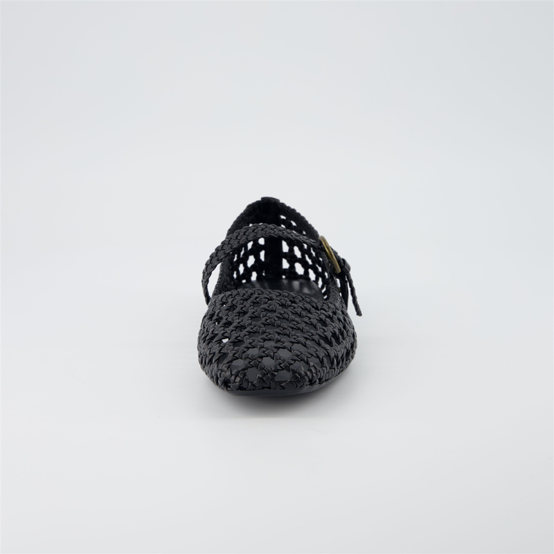 Cushionaire Weston Women’s Hand Woven Dressy Ballet Flats – Faux Leather Mary Jane With Adjustable Strap & Memory Foam