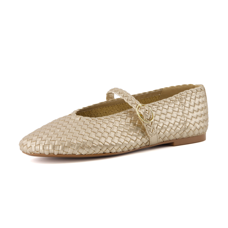Cushionaire Women's Bistro Woven Mary Jane Flat +Memory Foam Wide Widths Available