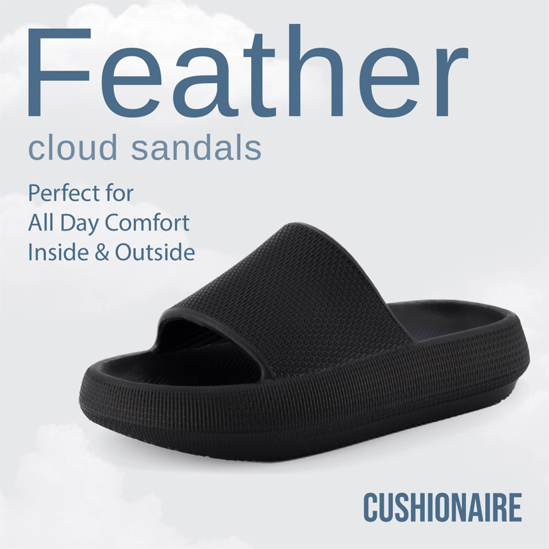 Cushionaire Women's Feather Recovery Slide Sandal With +Comfort