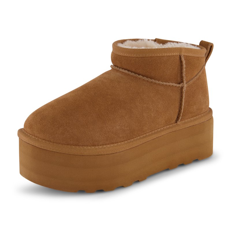 CUSHIONAIRE Women's Hippy Genuine Suede Pull On Platform Boot +Memory Foam