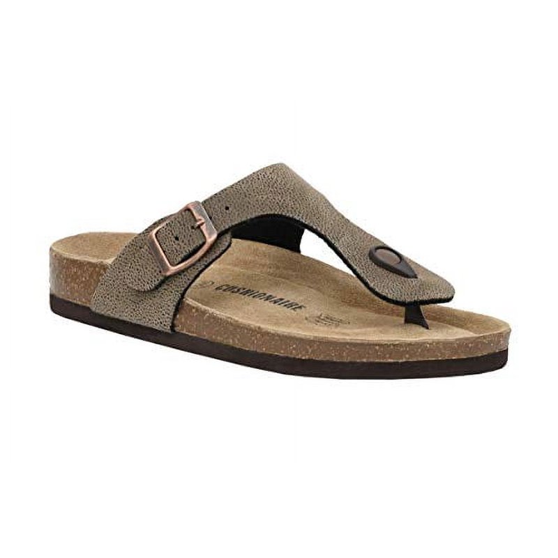 CUSHIONAIRE Women's Leah Cork Footbed Sandal with +Comfort