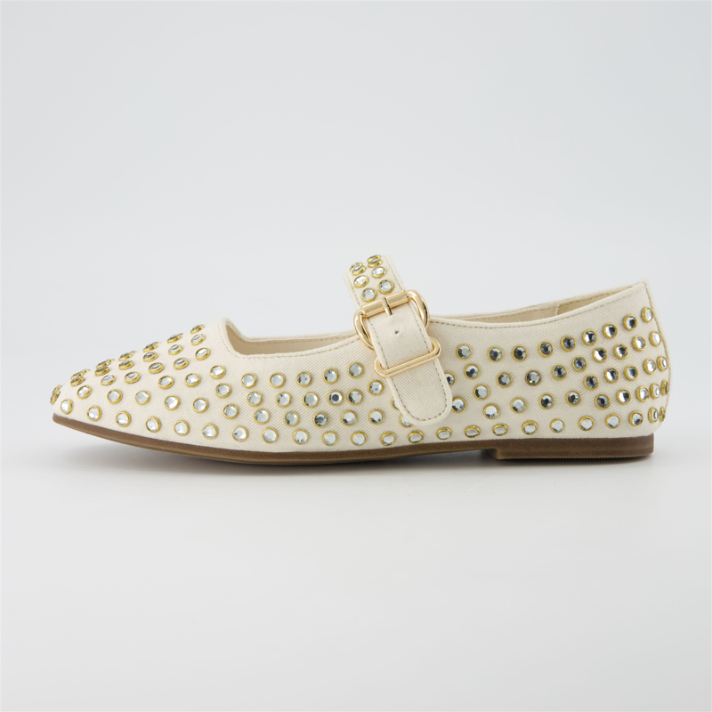 Cushionaire Women’s Princess Studded Mary Jane Flats – Elegant Buckle Strap Shoes With Memory Foam Wide Widths Available