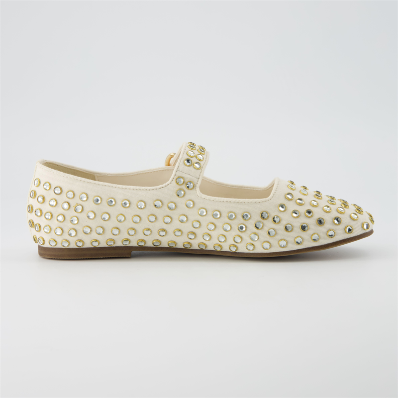 Cushionaire Women’s Princess Studded Mary Jane Flats – Elegant Buckle Strap Shoes With Memory Foam Wide Widths Available