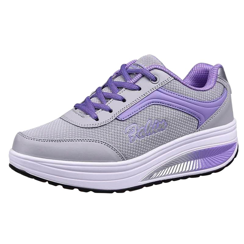 Deals of The Day Clearance Dvkptbk Sneakers for Women Shaking Shoes Mesh Increased Thick-soled Travel Running Sports Shoes Women Purple 4.5
