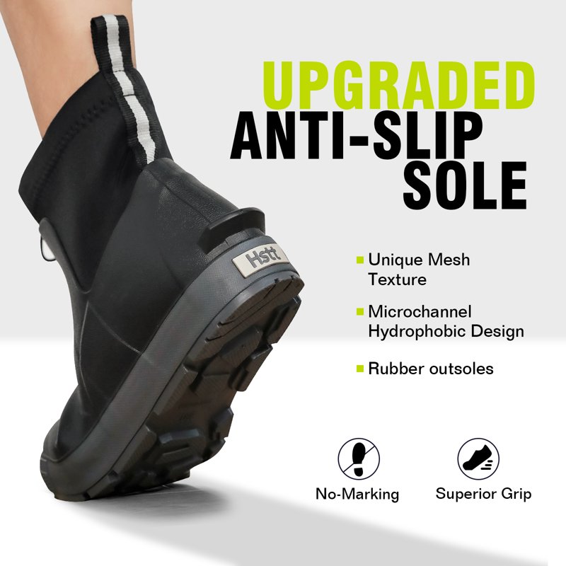 Deck Boots For Men's Ankle Rubber Rain Boots Waterproof Anti-Slip Waterproof Shoes Rubber Outdoor Fishing Boating Boots Water Work Shoes For Men