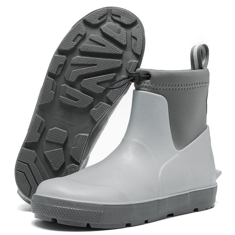 Deck Boots For Men's Ankle Rubber Rain boots Waterproof Anti-Slip Waterproof Shoes Rubber Outdoor Fishing Boating Boots Water Work Shoes for Men