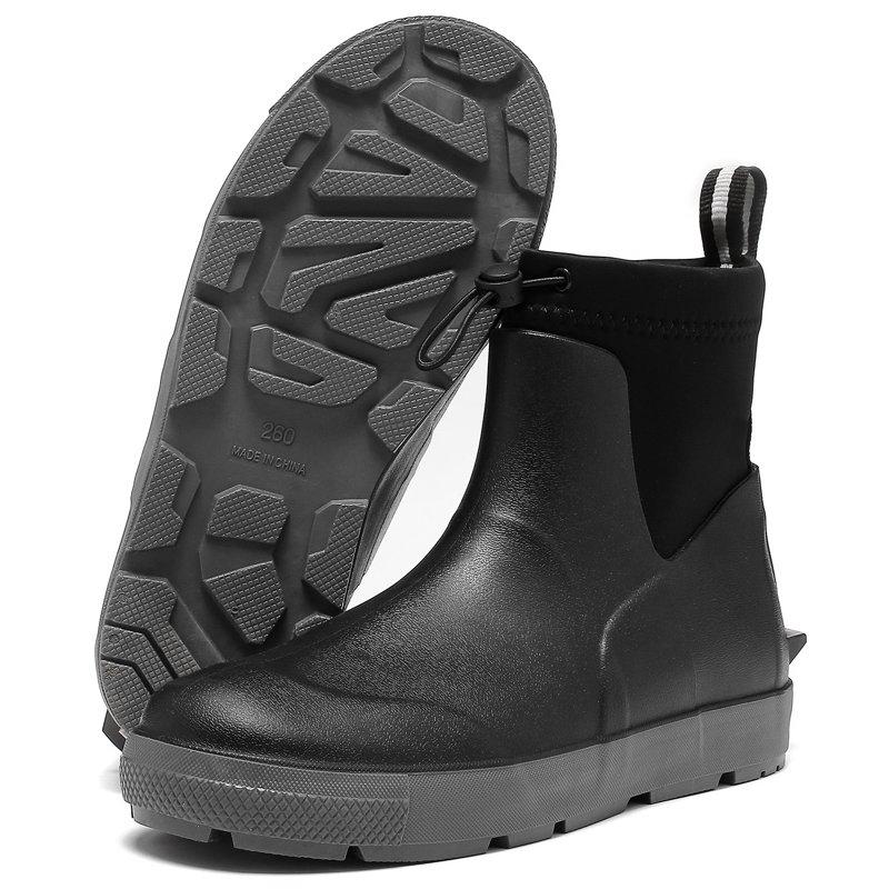 Deck Boots For Men's Ankle Rubber Rain boots Waterproof Anti-Slip Waterproof Shoes Rubber Outdoor Fishing Boating Boots Water Work Shoes for Men