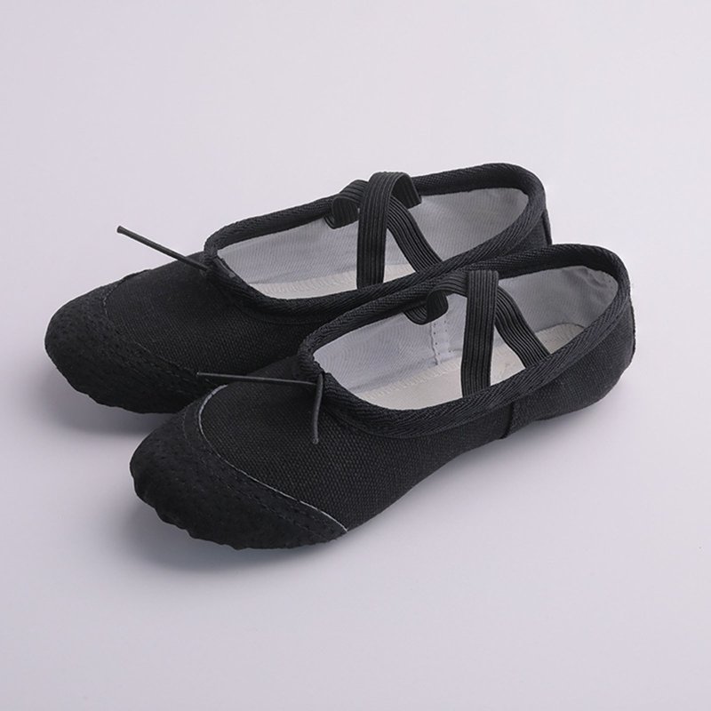 Delliss Children's Dance Shoes Soft Toe Strap Girls' Solid Color Ballet Practice Yoga Shoes 4-15 Years