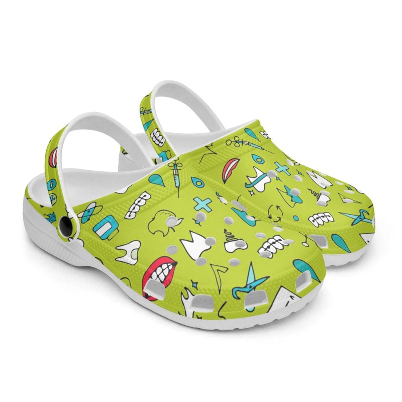 Dental Theme White Sole Clog Shoes