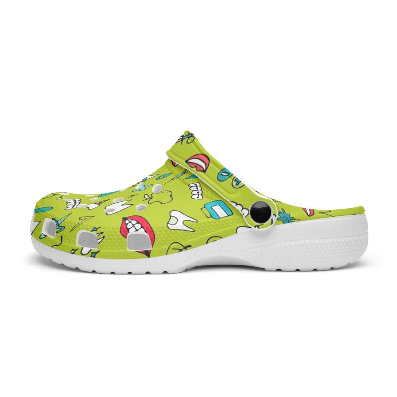 Dental Theme White Sole Clog Shoes