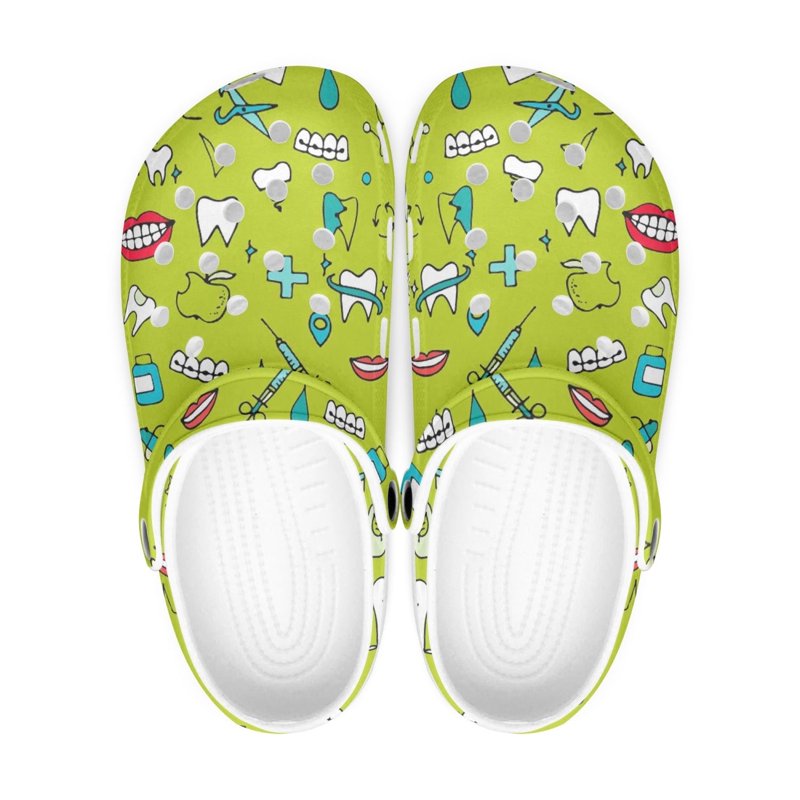 Dental Theme White Sole Clog Shoes