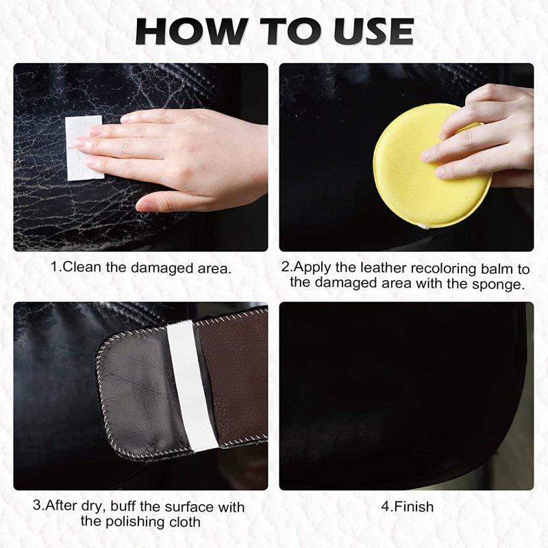 DEWEL Leather Repair Kit 8 Garen Black 1 Count