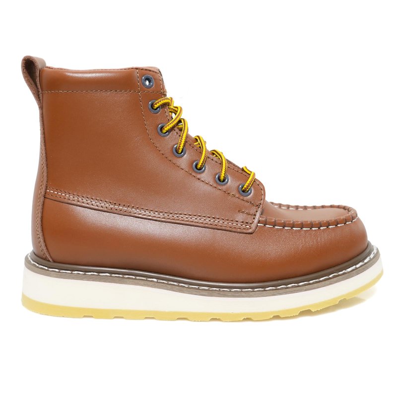 DH-84994 Men's 6" Leather Work Boots – Soft Toe Slip-Resistant Wide Fit Breathable Durable – Size 7