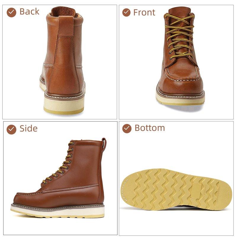 DH-86994 Men’s 8” Soft Toe Work Boots – Full-Grain Leather Goodyear Welt Slip & Oil Resistant EH Rated