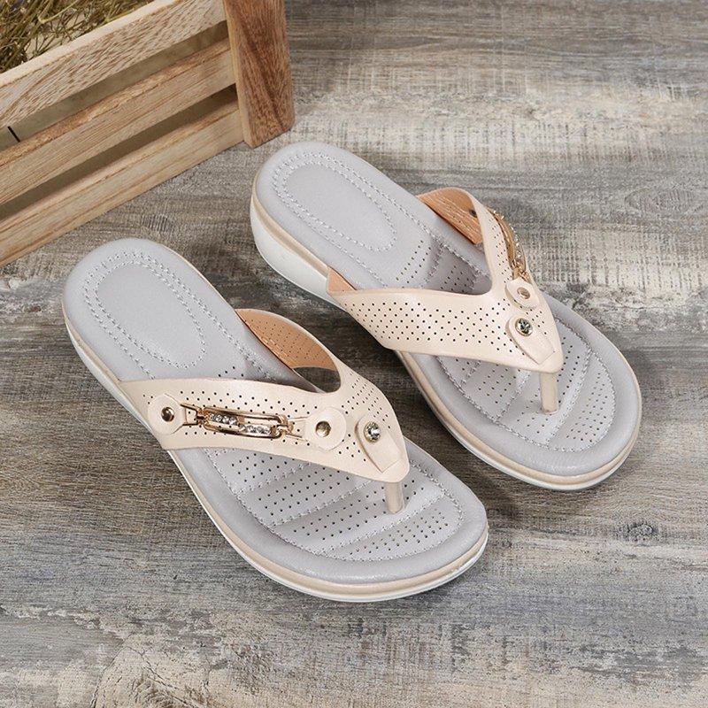 Dqueduo Orthopedic Sandals For Women Plantar Fasciitis Feet Sandal With Arch Support Fashion Casual Outdoor Flip Flops Beach Wedge Sandals For Women Up To 65% Off