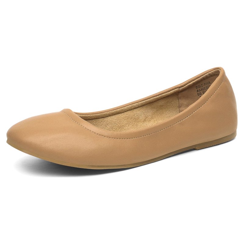 DREAM PAIRS Women's Ballet Flats Breathable Knit Slip-On Flexible Shoes with Cushioned Insole