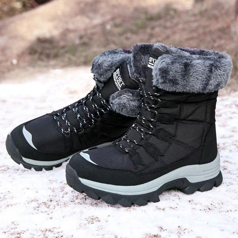 Dumajo Snow Boots For Women Winter Waterproof Shoes Thickened Faux Fur Lined Frosty Warm Outdoor Boots