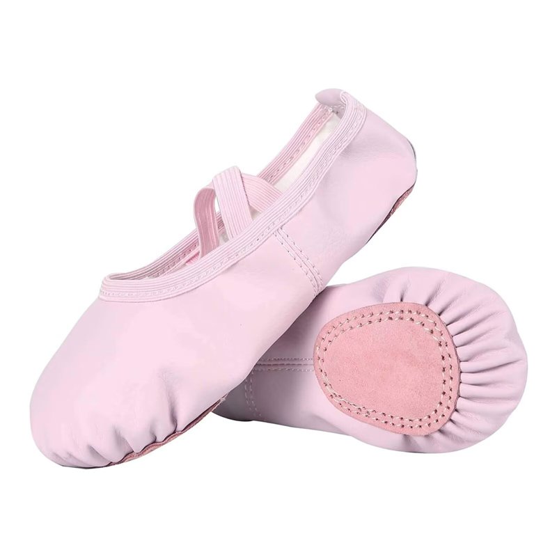 Dynadans Girls' Women's Leather Ballet Shoes with X Straps for Toddler/Little Kid/Big Kid/Adult