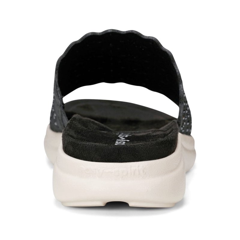 Easy Spirit Women's Alora Rhinestone-Studded Perforated Slide Comfort Sandals