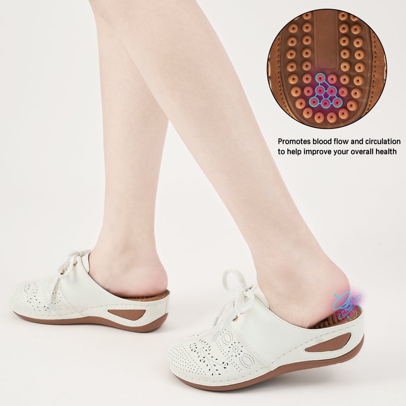 Ecetana Clogs For Women Wedge Sandals Comfort Breathable Closed Toe Sandals With Massage