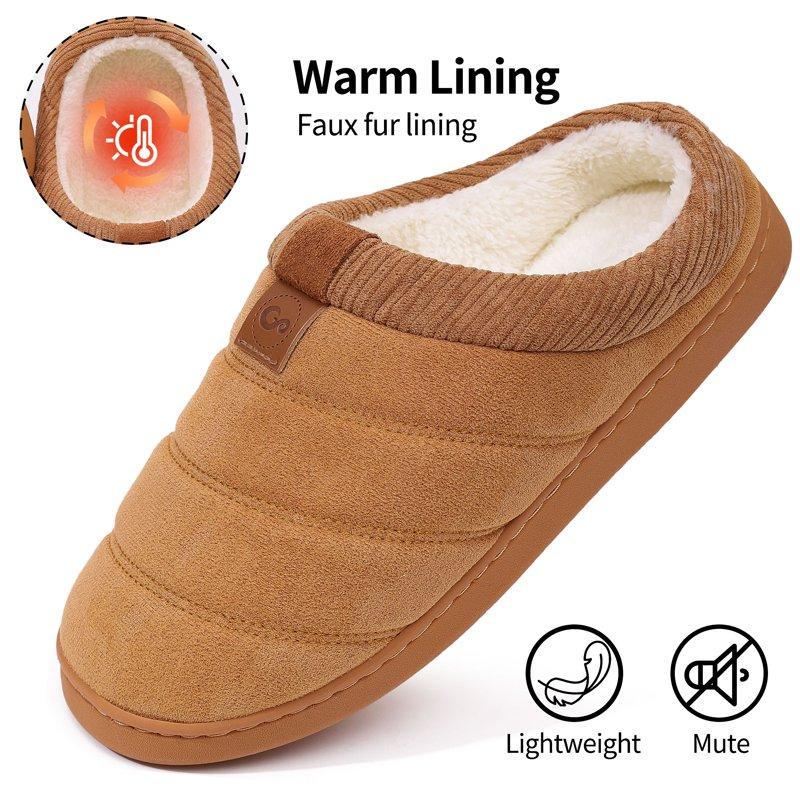 Ecetana Mens Slippers Cozy Memory Foam Scuff Slippers Casual Slip On Warm House Shoes