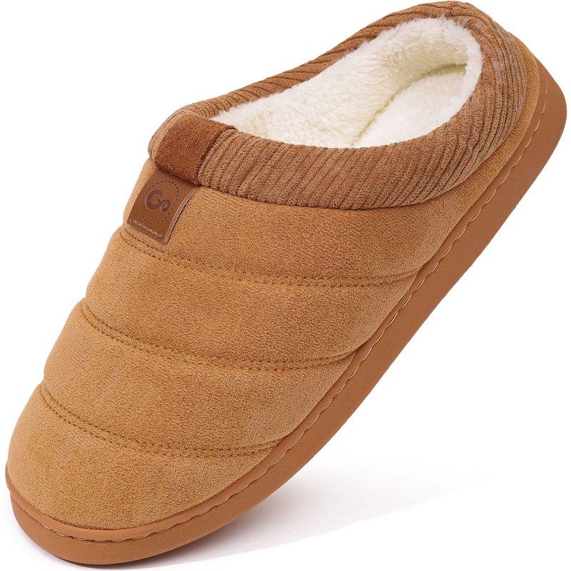 Ecetana Mens Slippers Cozy Memory Foam Scuff Slippers Casual Slip On Warm House Shoes