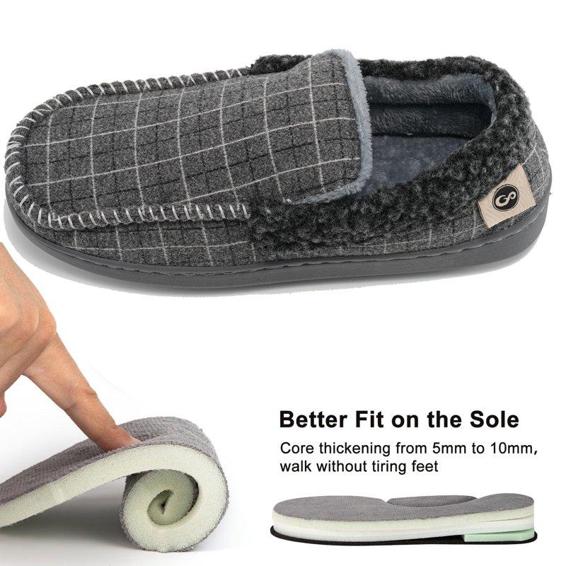 Ecetana Mens Slippers Memory Foam Loafer Slippes For Men Indoor Outdoor Slip On House Shoes