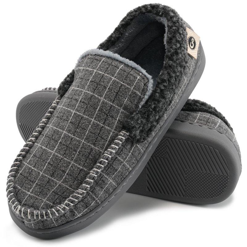 Ecetana Mens Slippers Memory Foam Loafer Slippes for Men Indoor Outdoor Slip On House Shoes