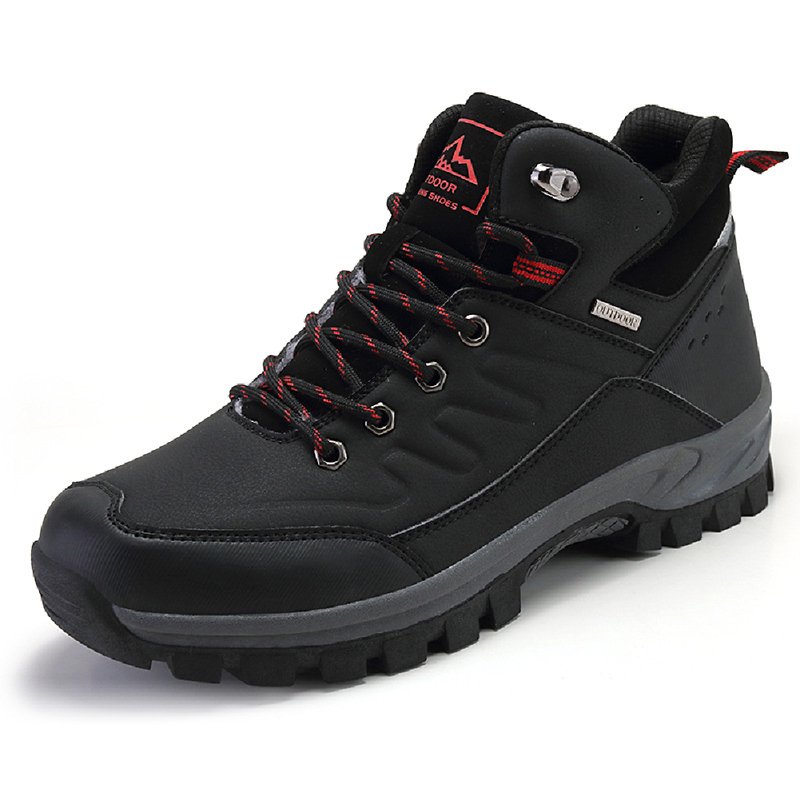 Ecetana Mens Waterproof Hiking Boot Outdoor Anti-Slip Shoes Black 7.5