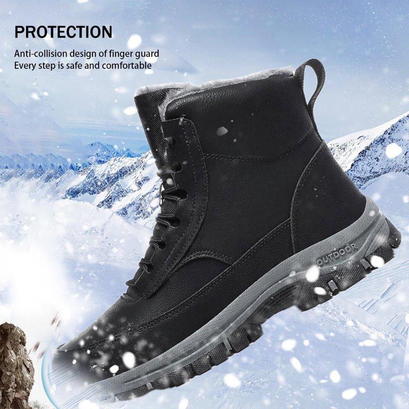 Ecetana Mens Winter Snow Boots Anti Slip Hiking Outdoor Trekking Shoes