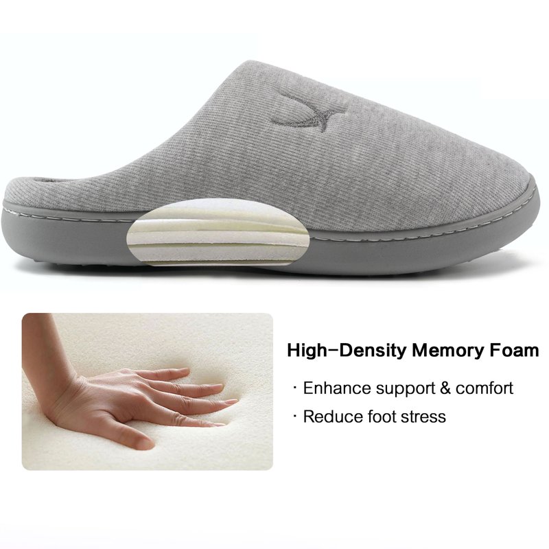 Ecetana Slippers For Men Memory Foam Cotton Slippers Comfort Warm Slip On House Shoes