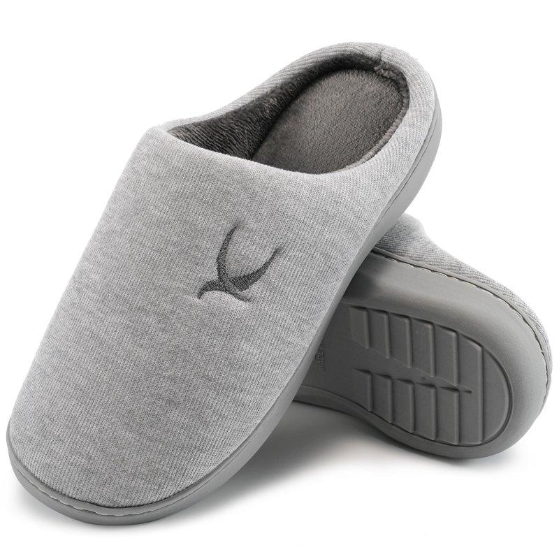 Ecetana Slippers for Men Memory Foam Cotton Slippers Comfort Warm Slip On House Shoes