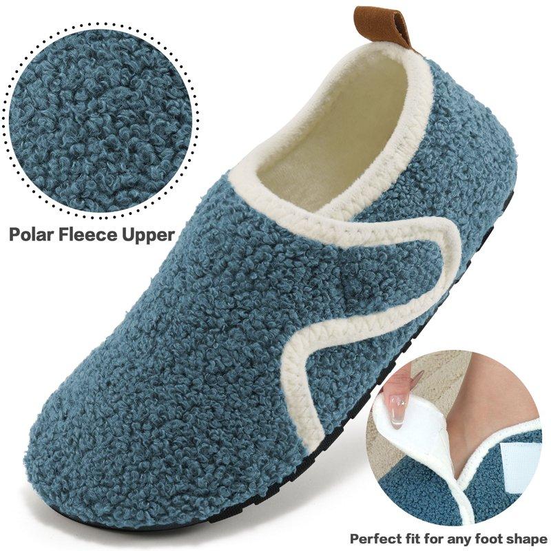 Ecetana Slippers For Women Fuzzy Slippers Warm Slip On House Sock Shoes With Hook Loop
