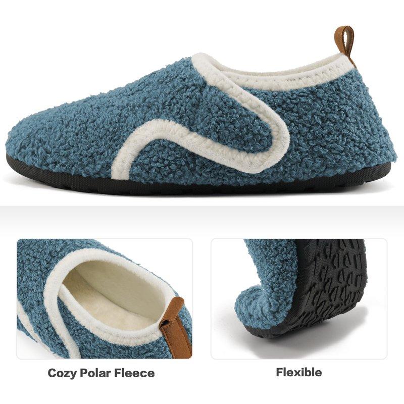Ecetana Slippers For Women Fuzzy Slippers Warm Slip On House Sock Shoes With Hook Loop