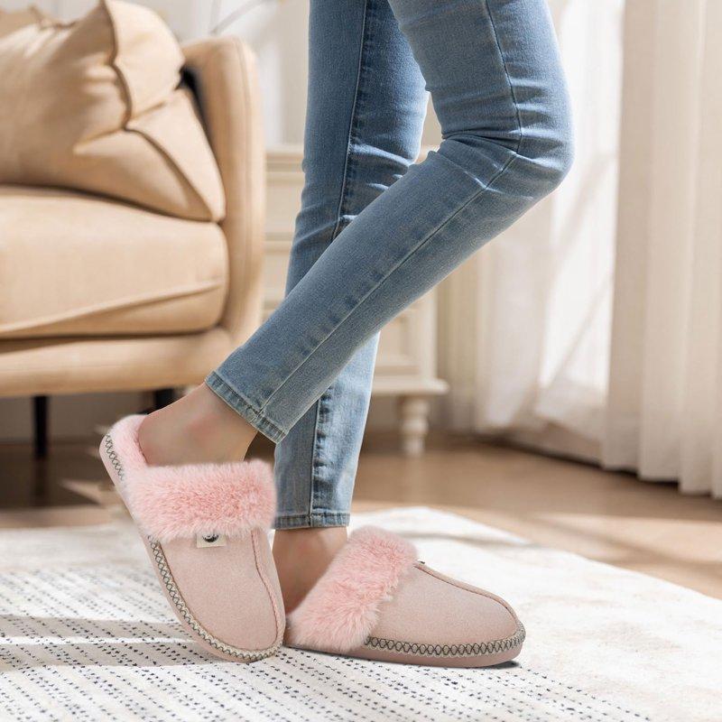 Ecetana Slippers For Women Memory Foam Fluffy Soft Lined Warm Slip On House Shoes