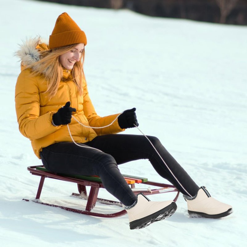 Ecetana Snow Boots For Women Winter Slip On Ankle Boots Waterproof Outdoor Anti Slip Shoes