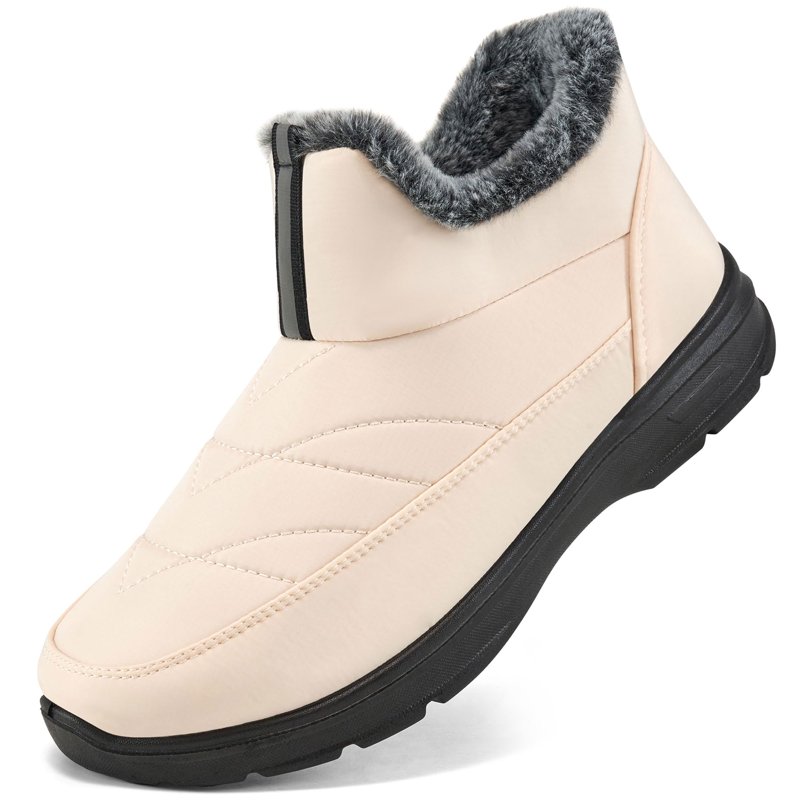 Ecetana Snow Boots for Women Winter Slip On Ankle Boots Waterproof Outdoor Anti Slip Shoes
